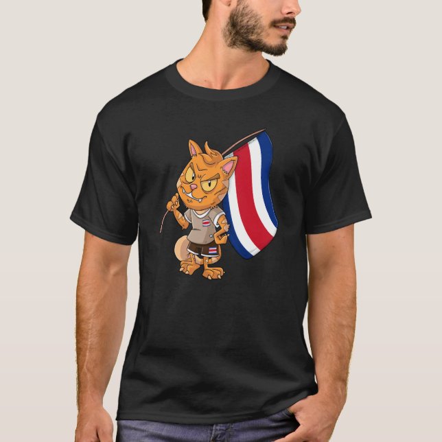 Costa Rica Fan Katt T Shirt (Framsida)