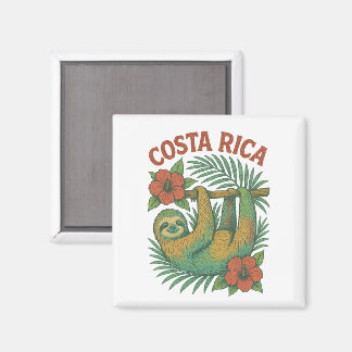 Costa Rica Färgglad Tropisk Sengångare Magnet