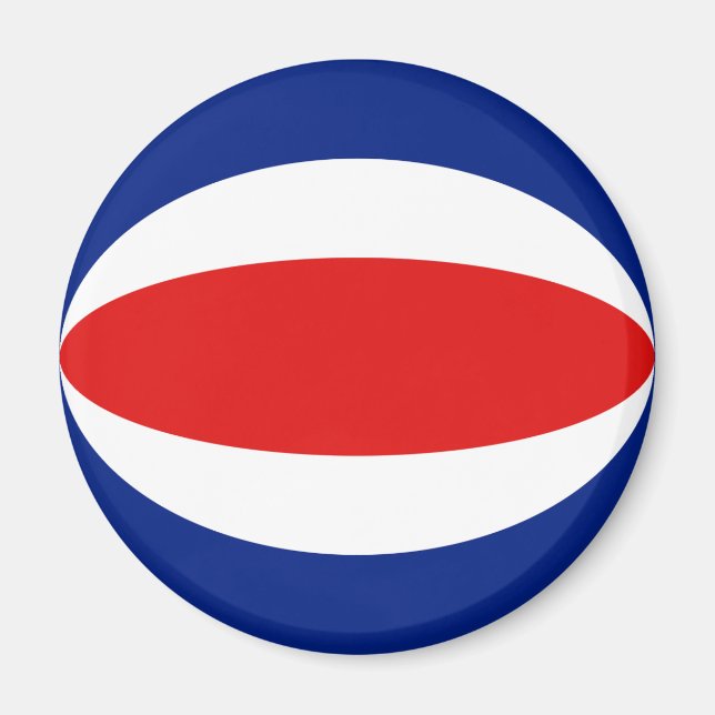 Costa Rica Fisheye Flagga Magnet (Framsidan)