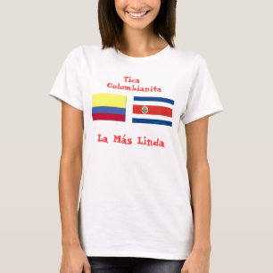 costa_rica_flag colombian_flag, Tica, Colombia… T Shirt