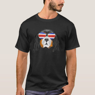 Costa Rica Flag Doberman Pinscher Dog Tico Pocket T Shirt