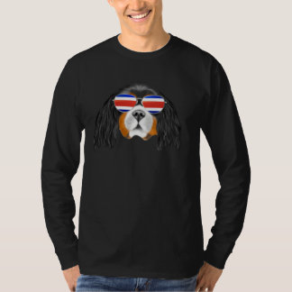 Costa Rica Flag Doberman Pinscher Dog Tico Pocket T Shirt
