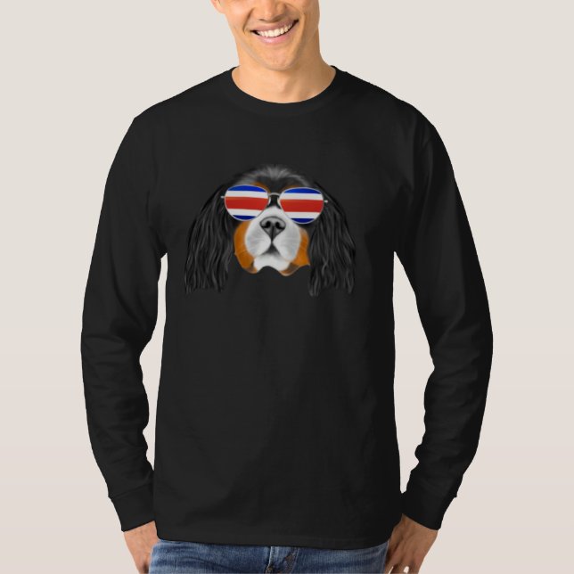 Costa Rica Flag Doberman Pinscher Dog Tico Pocket T Shirt (Framsida)