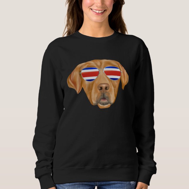 Costa Rica Flag Golden Retriever Dog Tico Pocket T Shirt (Framsida)