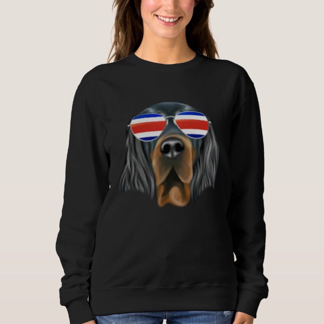 Costa Rica Flag Gordon Setter Dog Tico Pocket T Shirt (Framsida)