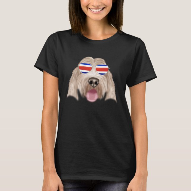 Costa Rica Flag Grand Basset Griffon Vendeen Dog T T Shirt (Framsida)