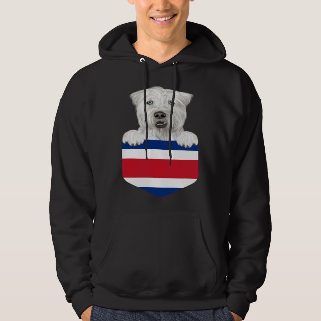Costa Rica Flag Soft Coated Wheaten Terrier Dog In Hoodie (Framsida)