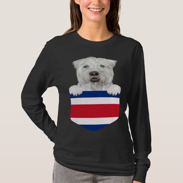 Costa Rica Flag Soft Coated Wheaten Terrier Dog In T Shirt (Framsida)