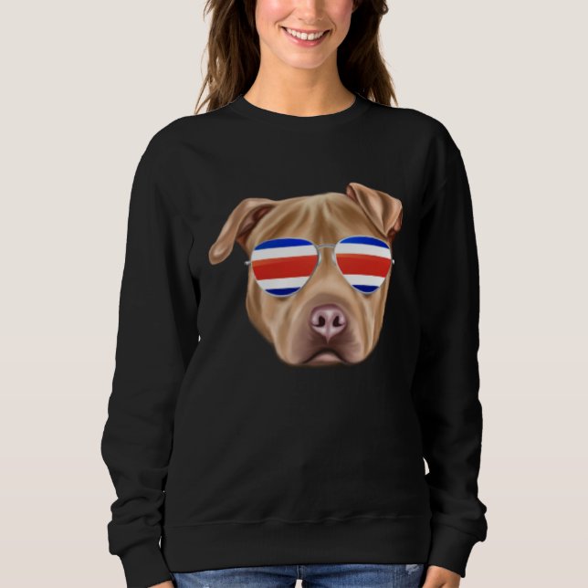Costa Rica Flag Usa Staffordshire Terrier Dog Tico T Shirt (Framsida)