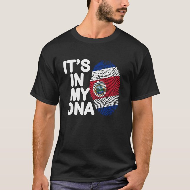 Costa Rica Flagga är i mitt Dna Costa Rica Costa R T Shirt (Framsida)