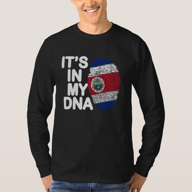 Costa Rica Flagga är i mitt Dna Costa Rica Costa R T Shirt (Framsida)