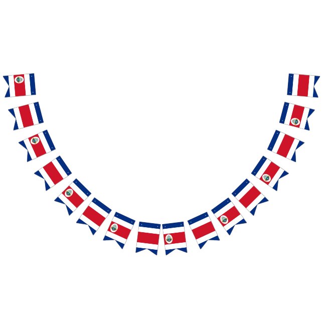 Costa Rica flagga buntbanderoll (Alla)