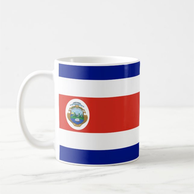Costa Rica Flagga Ceramic Mugg (Vänster)