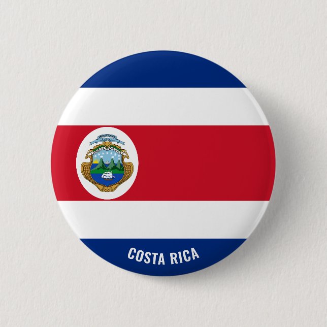 Costa Rica Flagga Charming Patriotic Knapp (Framsida)