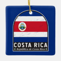 Costa Rica Flagga Emblem Distress Vintage