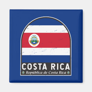 Costa Rica Flagga Emblem Distress Vintage Magnet