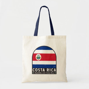 Costa Rica Flagga Emblem Distress Vintage Tygkasse