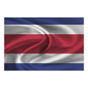 Costa Rica Flagga Fototryck