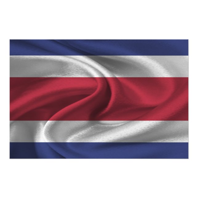 Costa Rica Flagga Fototryck (Framsidan)
