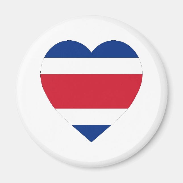 Costa Rica Flagga Heart Magnet (Framsidan)