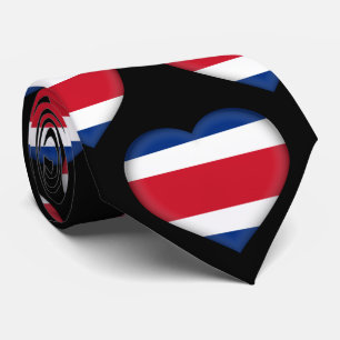 Costa Rica Flagga Heart Mönster Neck Tie Slips