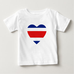 Costa Rica Flagga Heart T-Shirt