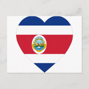 Costa Rica Flagga Heart Vykort