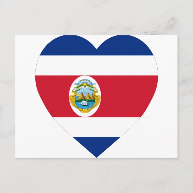 Costa Rica Flagga Heart Vykort (Framsida)