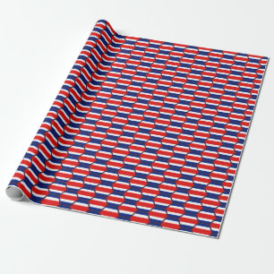 Costa Rica Flagga Honeycomb Wrapping Papper Presentpapper