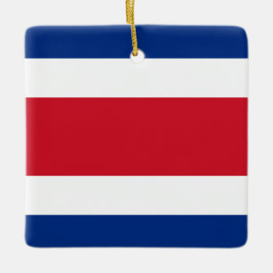 Costa Rica Flagga Julgransprydnad Keramik