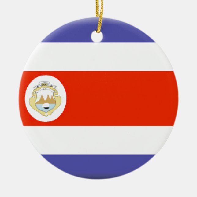 Costa Rica flagga Julgransprydnad Keramik (Framsidan)