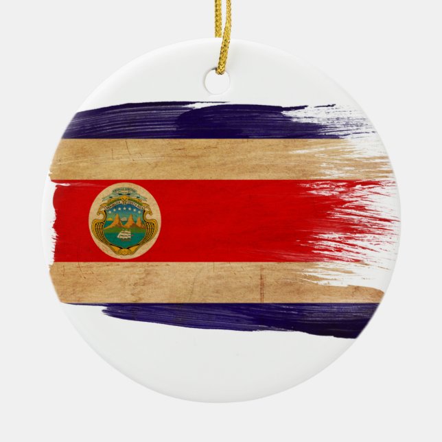 Costa Rica flagga Julgransprydnad Keramik (Framsidan)