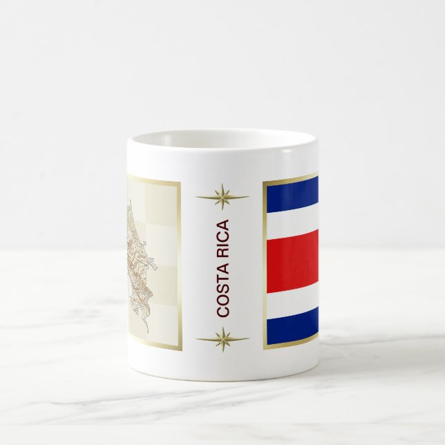 Costa Rica Flagga + Karta Mugg (Center)