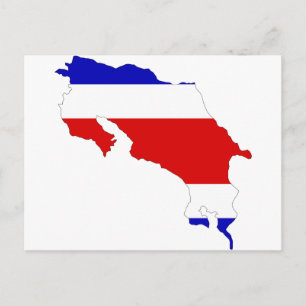 Costa Rica Flagga Karta Vykort