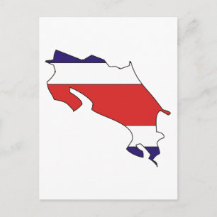 Costa Rica flagga karta Vykort