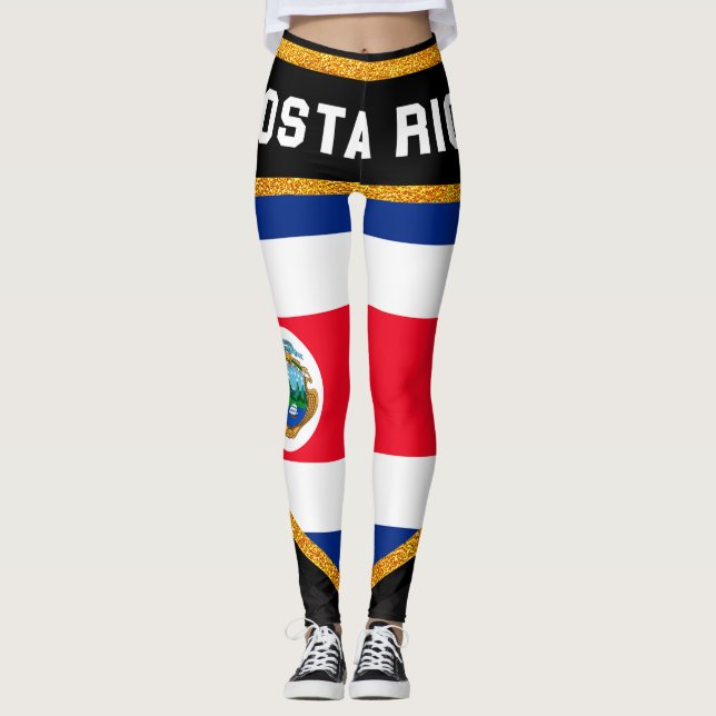 Costa Rica flagga Leggings (Framsida)