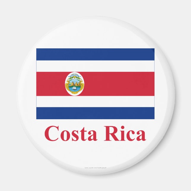 Costa Rica Flagga med Namn Magnet (Framsidan)