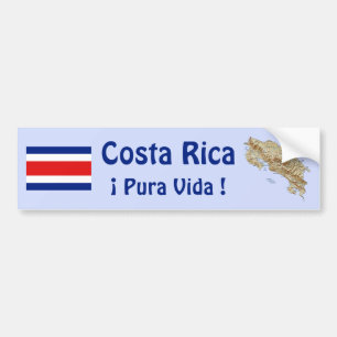 Costa Rica flagga och kartabildekal Bildekal