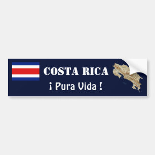 Costa Rica flagga och kartabildekal Bildekal