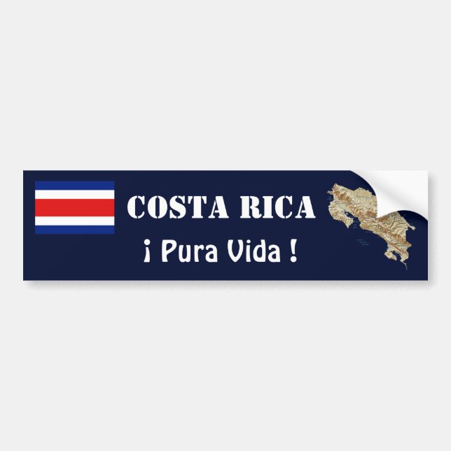 Costa Rica flagga och kartabildekal Bildekal (Framsidan)