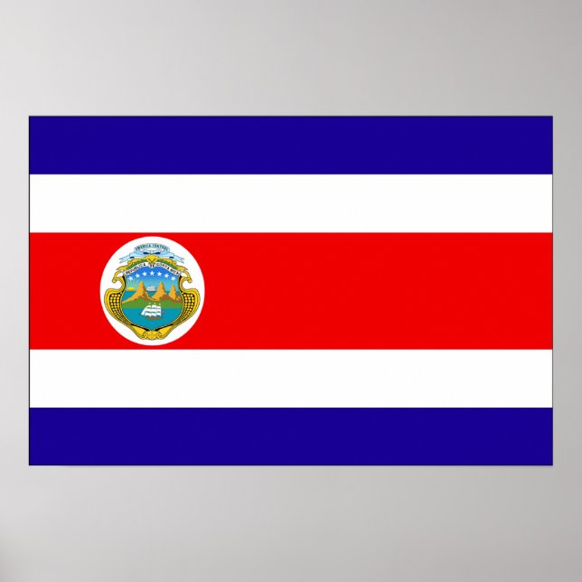 Costa Rica Flagga Poster (Framsidan)