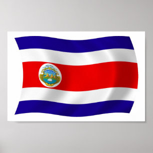 Costa Rica-Flagga Poster utskrift