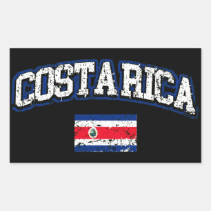 Costa Rica Flagga Rektangulärt Klistermärke
