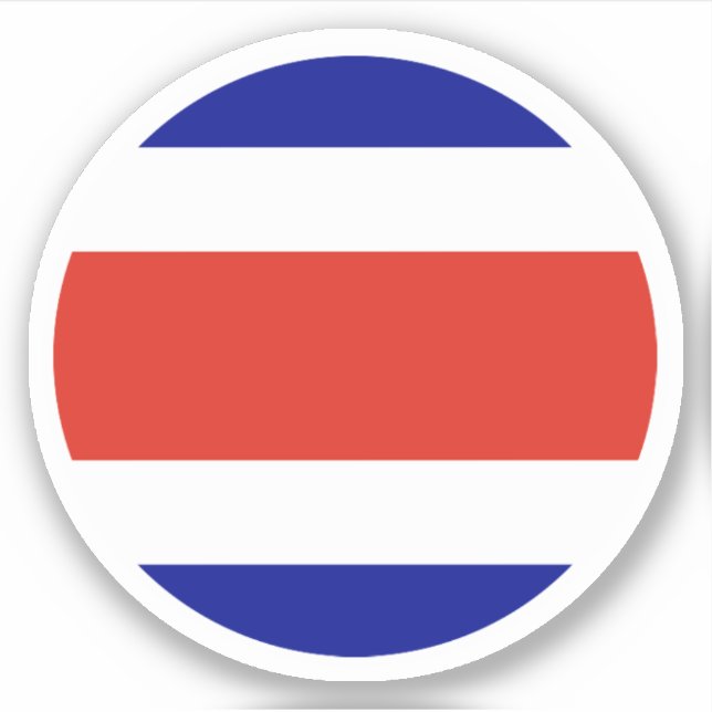 Costa Rica Flagga Round Sticker Klistermärken (Framsida)