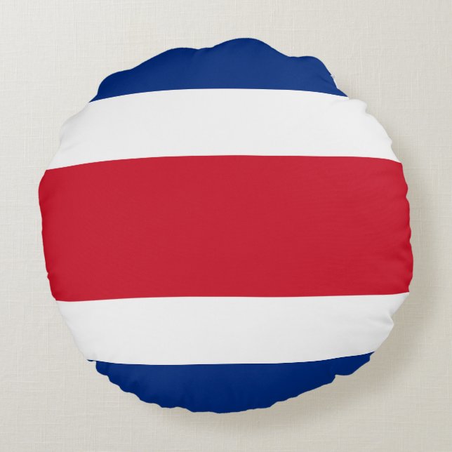 Costa Rica flagga Rund Kudde (Baksidan)