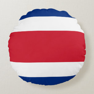 Costa Rica Flagga Rund Kudde