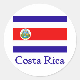 Costa Rica flagga Runt Klistermärke