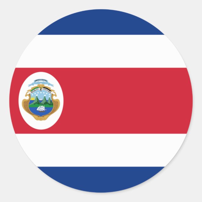 Costa Rica flagga Sticker Runt Klistermärke (Framsida)
