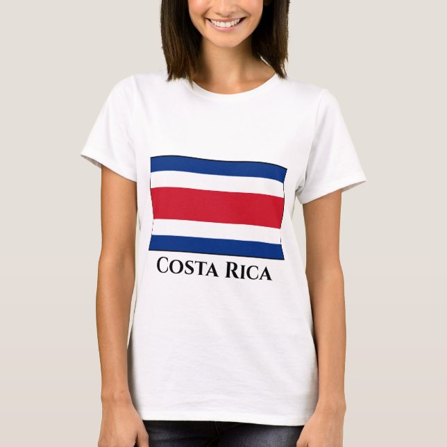 Costa Rica Flagga T Shirt (Framsida)