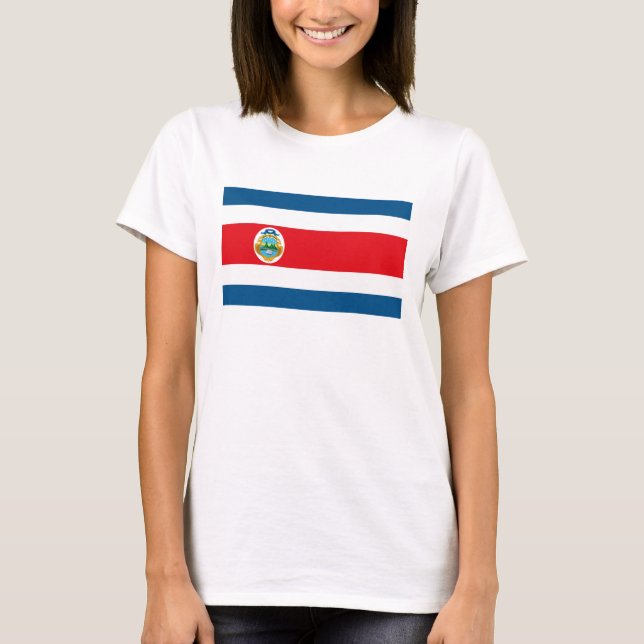 Costa Rica Flagga T-shirt (Framsida)